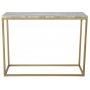 Accent konsolbord 100 x 35 cm - Vit marmor & mssingsfrgat