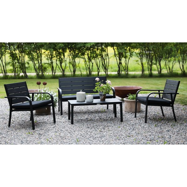 Alesund svart Loungegrupp för uteplatsen Alesund svart Loungegrupp för uteplatsen