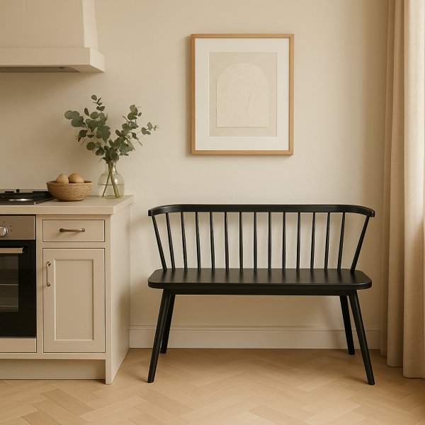 Zwarte Bobby rieten bank