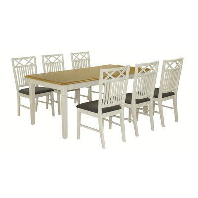 Ramns matgrupp - Bord inklusive 6 st stolar - Vit/ek