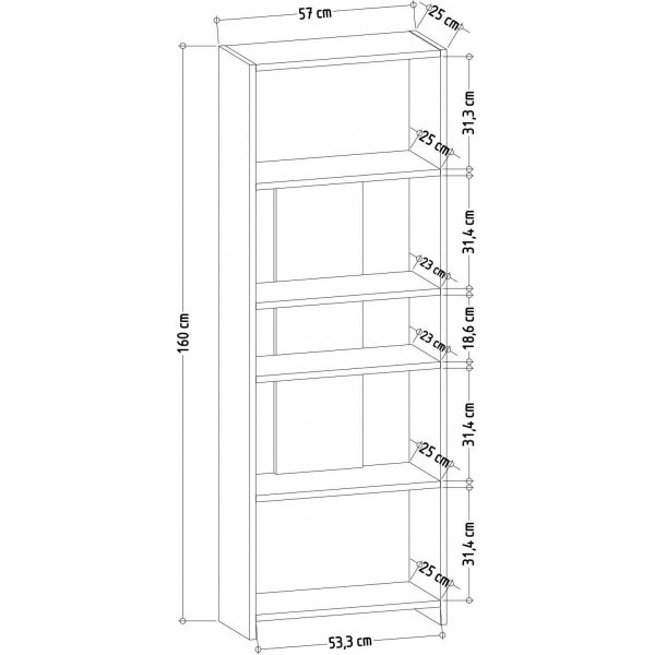 Dio bokhylla - Vit/wenge Dio bokhylla - Vit/wenge