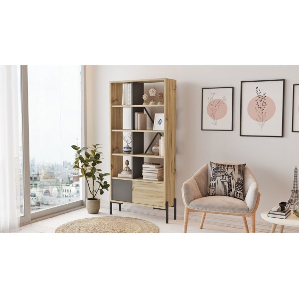 Bruno bokhylla - Felt/antracit