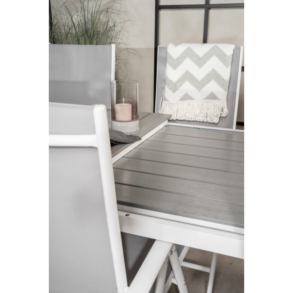 Levels utematgrupp med 8 st Break stolar - Grå/Vit Levels utematgrupp med 8 st Break stolar - Grå/Vit