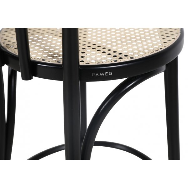 No 18 barstol med rottingsits - Svart No 18 barstol med rottingsits - Svart