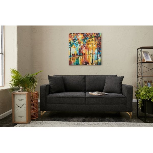 Canap 2 places Berlin - Anthracite/or