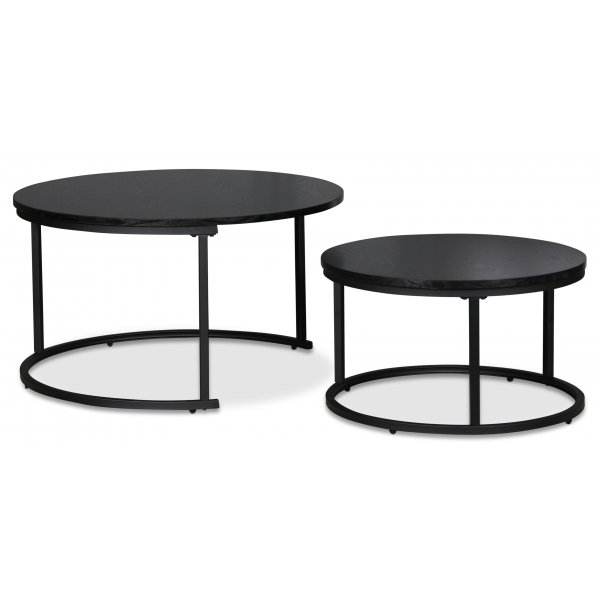 Solano bijzettafel Ø80/60 cm - Zwart gebeitst essen Solano bijzettafel Ø80/60 cm - Zwart gebeitst essen