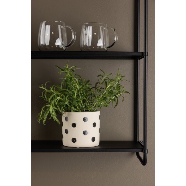 Sane kruka 11 x 10 cm - Svart/Vit Sane kruka 11 x 10 cm - Svart/Vit