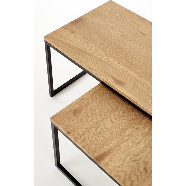 Table Lisha 80 x 50 cm - Chêne/noir Table Lisha 80 x 50 cm - Chêne/noir