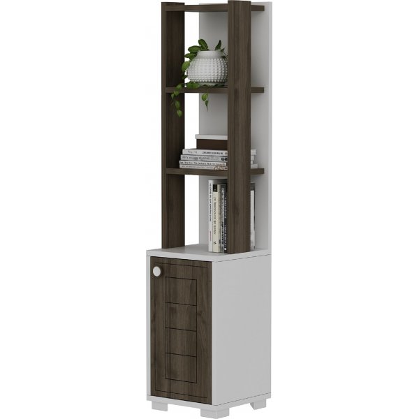 Bibliothèque Canard - Blanc/noyer Bibliothèque Canard - Blanc/noyer