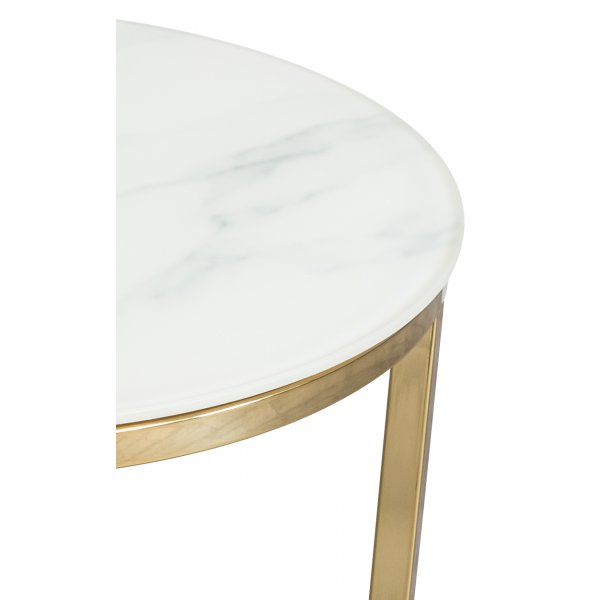 Palasso runt Lampbord �40 cm - M�ssing / Ljus marmorering