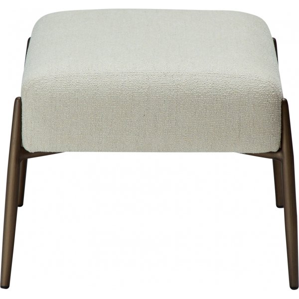 Glam fotpall - Bone white bouclé/antikmässing Glam fotpall - Bone white bouclé/antikmässing