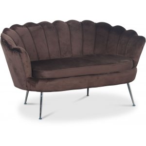 Kingsley 2-sits soffa brun sammet med kromade ben + Mbeltassar