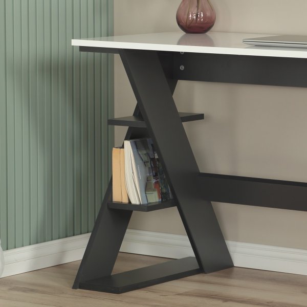 Lungo skrivbord 140 x 60 cm - Antracit/vit Lungo skrivbord 140 x 60 cm - Antracit/vit