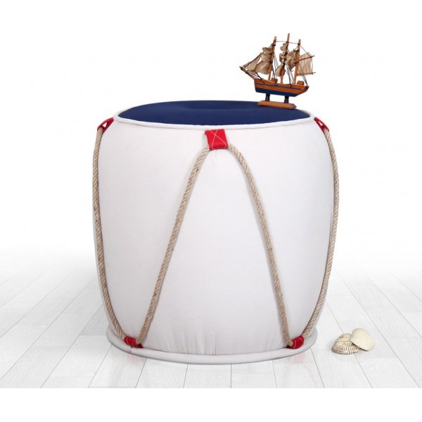 Pouf Fora 3 - Bleu/blanc Pouf Fora 3 - Bleu/blanc