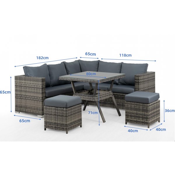 Groupe extérieur Riviera en rotin synthétique gris Groupe extérieur Riviera en rotin synthétique gris