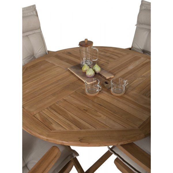 Kenya utematgrupp med 4 st Kenya positionsstolar - Teak Kenya utematgrupp med 4 st Kenya positionsstolar - Teak