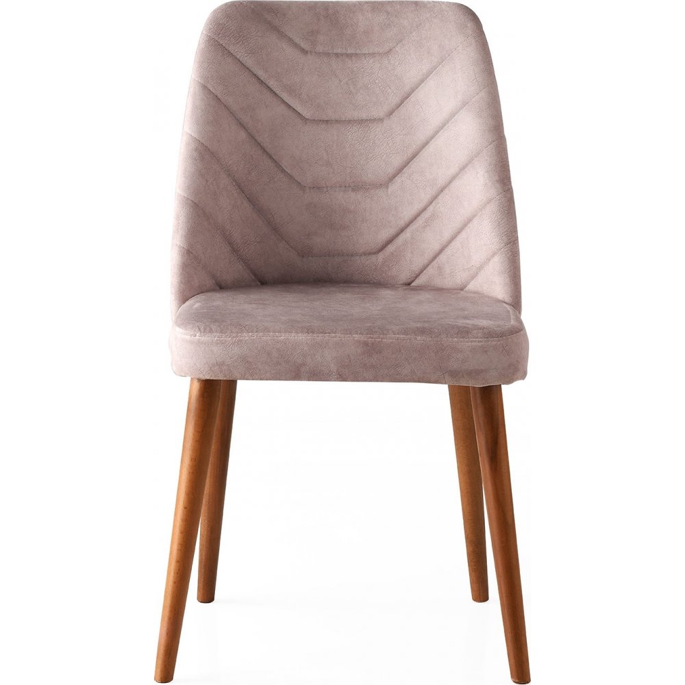 Dallas stolset (4 st) - Valnöt/beige - Klädda & stoppade stolar, Matstolar & Köksstolar, Stolar
