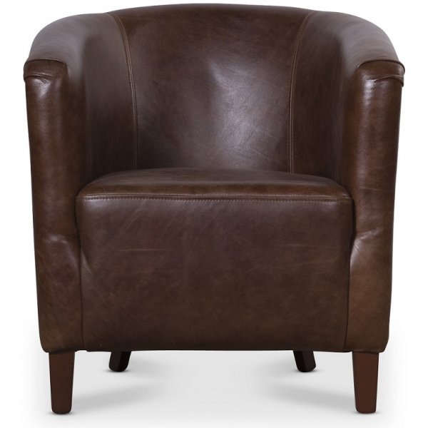 Tank clubfåtölj i läder Tobacco vintage / Metall + Textilrengöring för möbler Tank clubfåtölj i läder Tobacco vintage / Metall + Textilrengöring för möbler