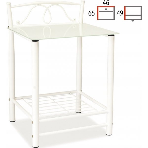 Nachtkastje Rick - Wit Nachtkastje Rick - Wit