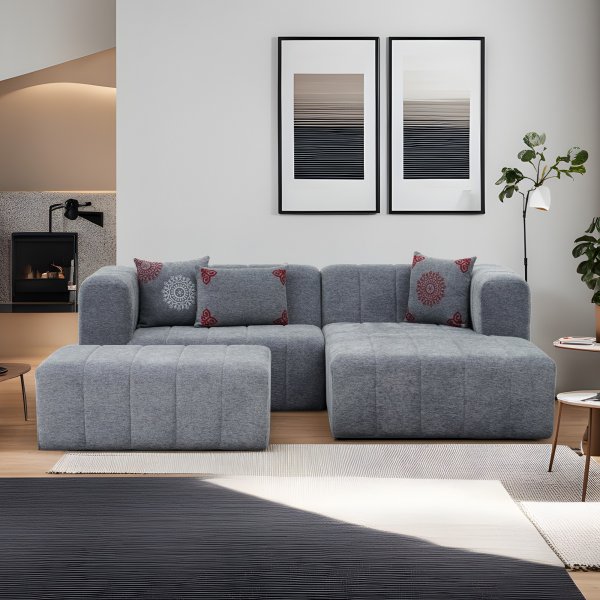 Beyza mini divansoffa höger - Grå Beyza mini divansoffa höger - Grå