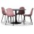 Groupe de repas Seat, table  manger avec 4 chaises en velours Carisma - Noir/Corail