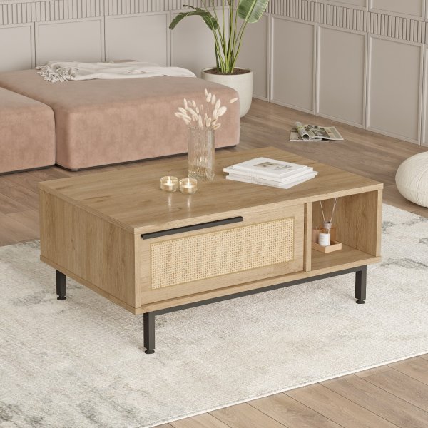 Table basse Ocan 90 x 60 cm - Noyer/chne