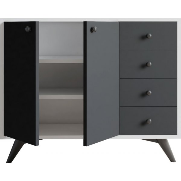 Waga opbergmeubel - Wit/antraciet Waga opbergmeubel - Wit/antraciet