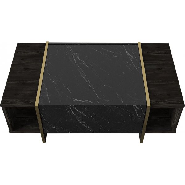 Table basse Veyron 103,8 x 60 cm - Noir/or