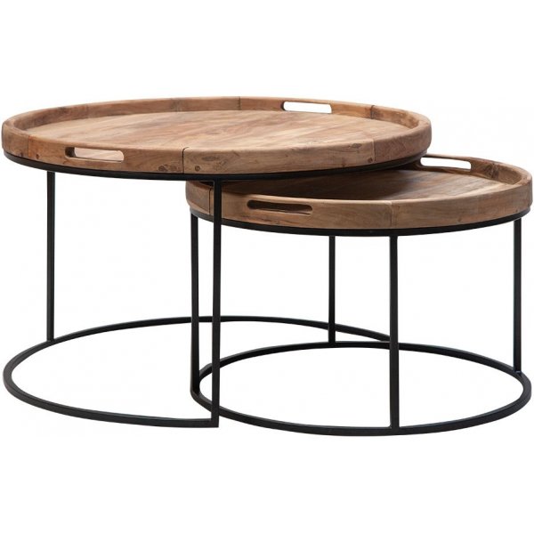 Tessa satsbord 90/70 cm - Tr/svart