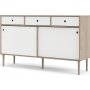 Rome dressoir met 2 schuifdeuren en 3 laden - Hickory/wit