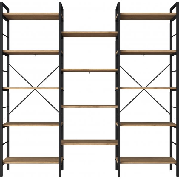 Hans bokhylla - Valnöt/svart Hans bokhylla - Valnöt/svart