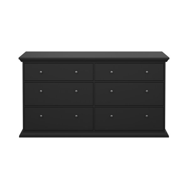 North Dubbelbyrå med 6 lådor - Matt svart North Dubbelbyrå med 6 lådor - Matt svart
