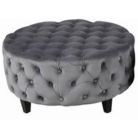 Chesterfield New York fotpall D80 cm - Grå (sammet) Chesterfield New York fotpall D80 cm - Grå (sammet)