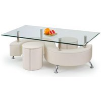 Meeting soffbord med sittpuffar 130 x 70 cm - Grddfrgad extra hg