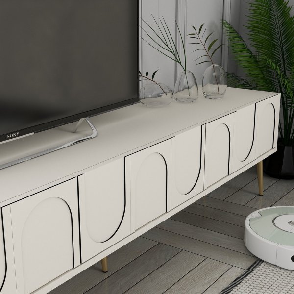 Meuble TV Lyon - Crme/dor