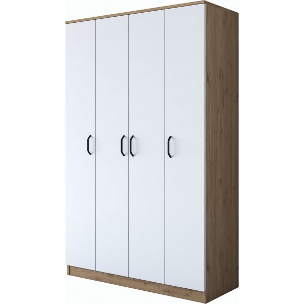 Baden garderob 16 - Valnt/vit