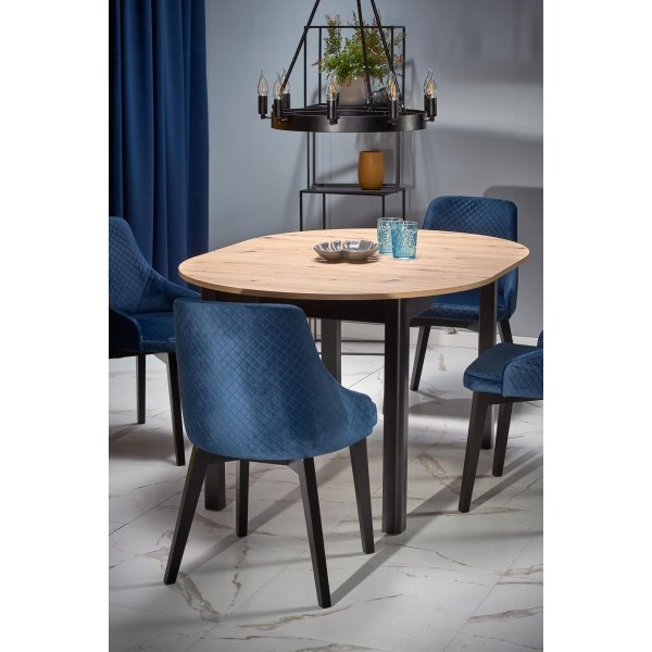 Table à manger 102-142 cm - Chêne artisanal/noir Table à manger 102-142 cm - Chêne artisanal/noir