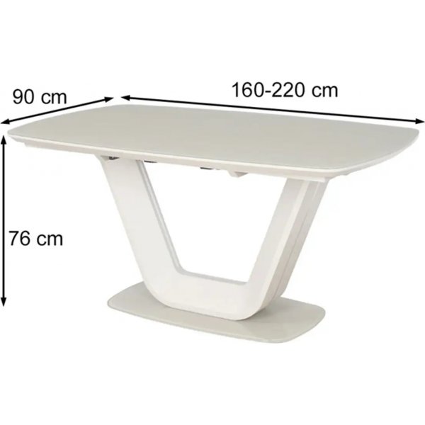 Bumbi eettafel 160-220 cm - Creme wit Bumbi eettafel 160-220 cm - Creme wit