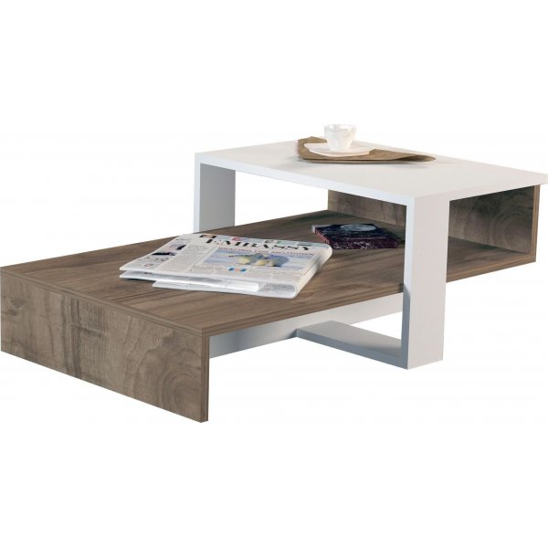 Charm soffbord 80 x 43,6 cm - Vit/valnöt Charm soffbord 80 x 43,6 cm - Vit/valnöt