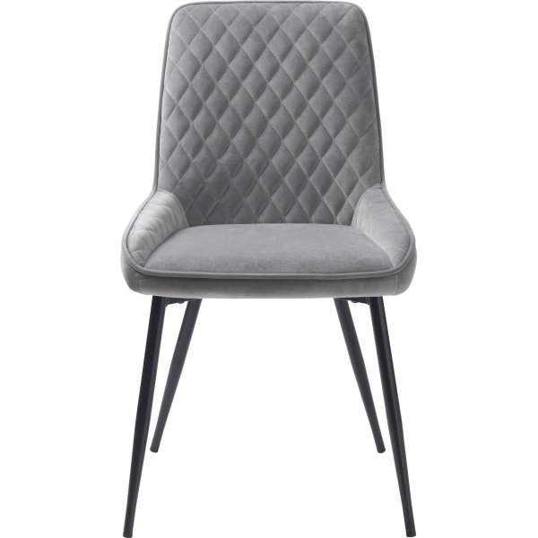 Carina stol i grå sammet med diamant mönster Carina stol i grå sammet med diamant mönster