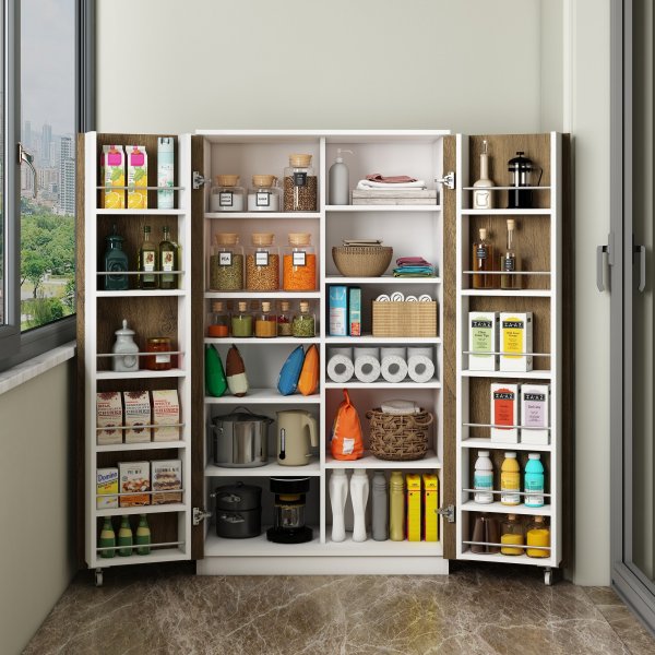 Paose garderob - Vit/valnöt Paose garderob - Vit/valnöt