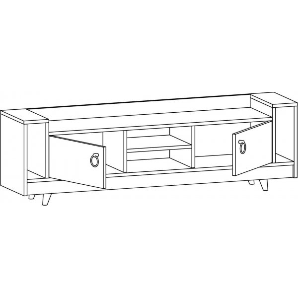 Banc multimédia Tyler - Chêne/anthracite Banc multimédia Tyler - Chêne/anthracite