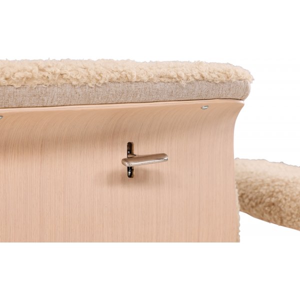 Fåtölj med fotpall - Beige / Whitewash Fåtölj med fotpall - Beige / Whitewash