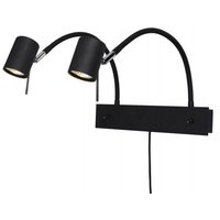 Alpha Vägglampa dubbelarm - Svart Alpha Vägglampa dubbelarm - Svart
