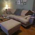 Kundbild Howard Luxor svängd 4-sits soffa 240cm - Valfri färg: Vi fick många tygprover skickade...
