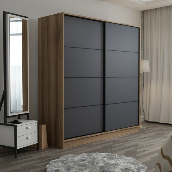 Kapusta garderob 180 cm - Brun/antracit Kapusta garderob 180 cm - Brun/antracit
