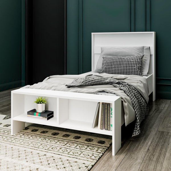 Life eenpersoonsbed 90 x 200 cm - Wit