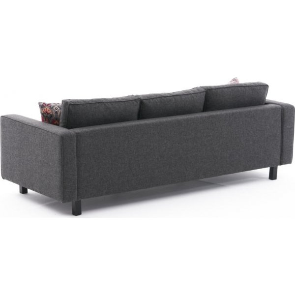 Canapé 3 places Kale - Lin anthracite Canapé 3 places Kale - Lin anthracite