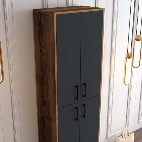 Meuble à chaussures Berlin - Noyer/anthracite Meuble à chaussures Berlin - Noyer/anthracite