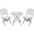 Table de groupe d'extrieur Wilma 65 x 65 cm avec 2 chaises Visby - Blanc